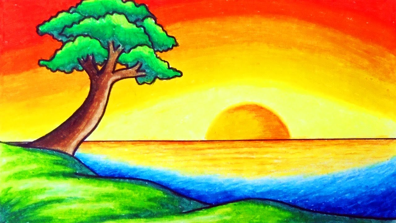 Colored Nature Easy Drawing Picture Drawing Skill