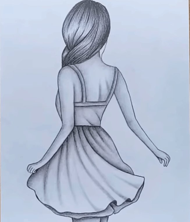 Easy Girl Drawing Art - Drawing Skill