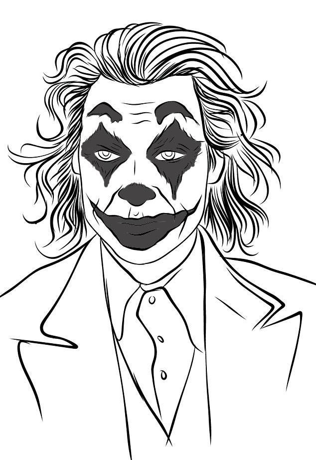 White Charcoal Joker Sketch