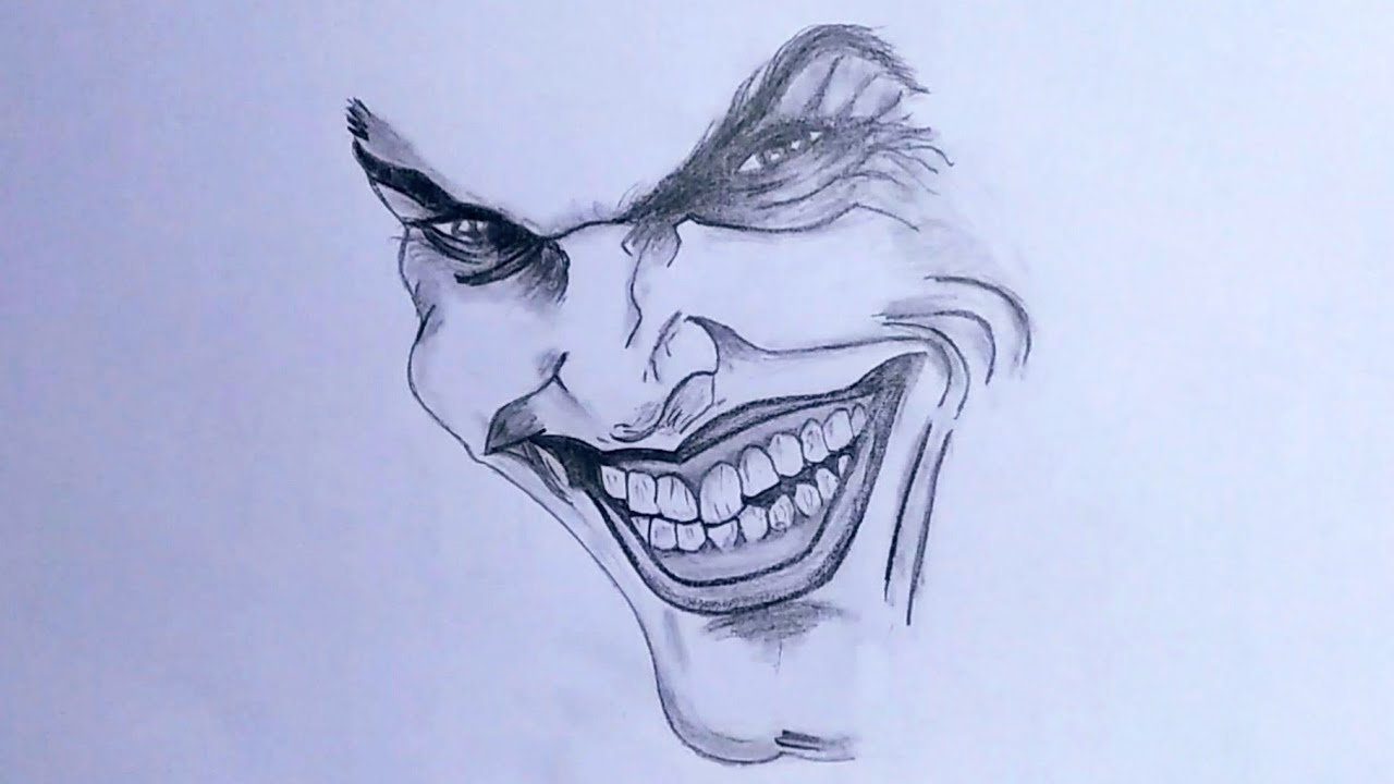 How to draw Heath Ledger's Joker - Sketchok easy drawing guides | Joker  drawings, Joker drawing easy, Easy drawings