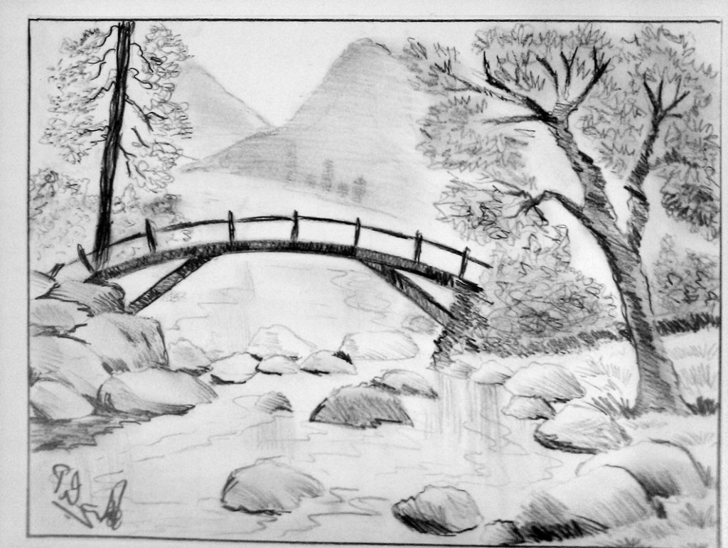 Beautiful scenery drawing  Easy Pencil Drawing For Beginners  Scenery  drawing easy  YouTube