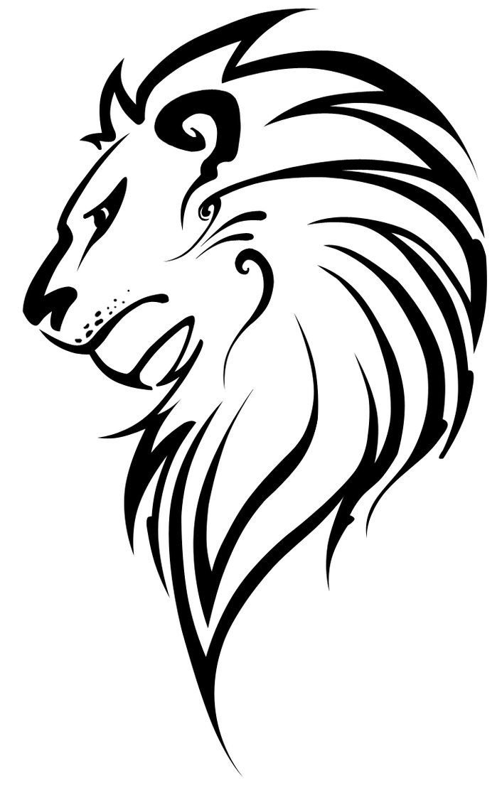 simple lion head drawing