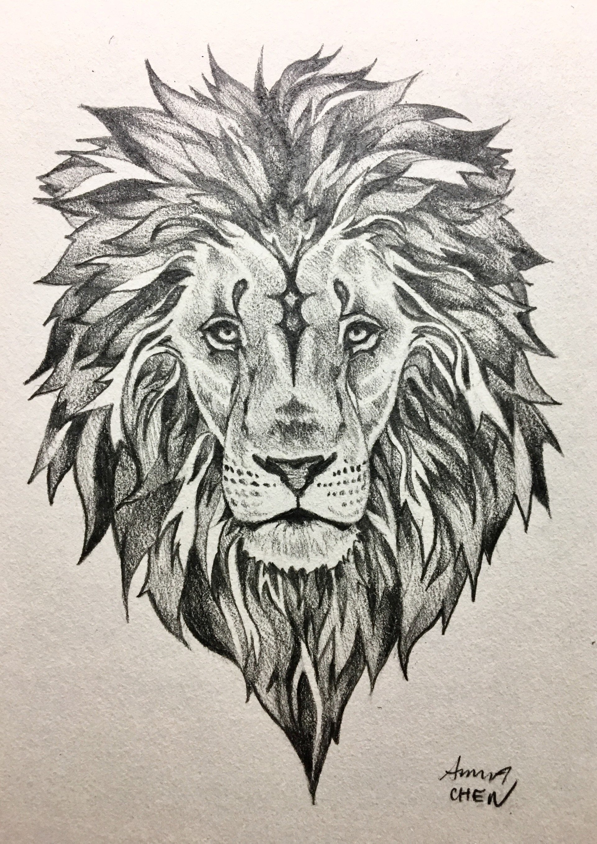Lion Face Tattoo Coloring Page  Free Printable Coloring Pages for Kids