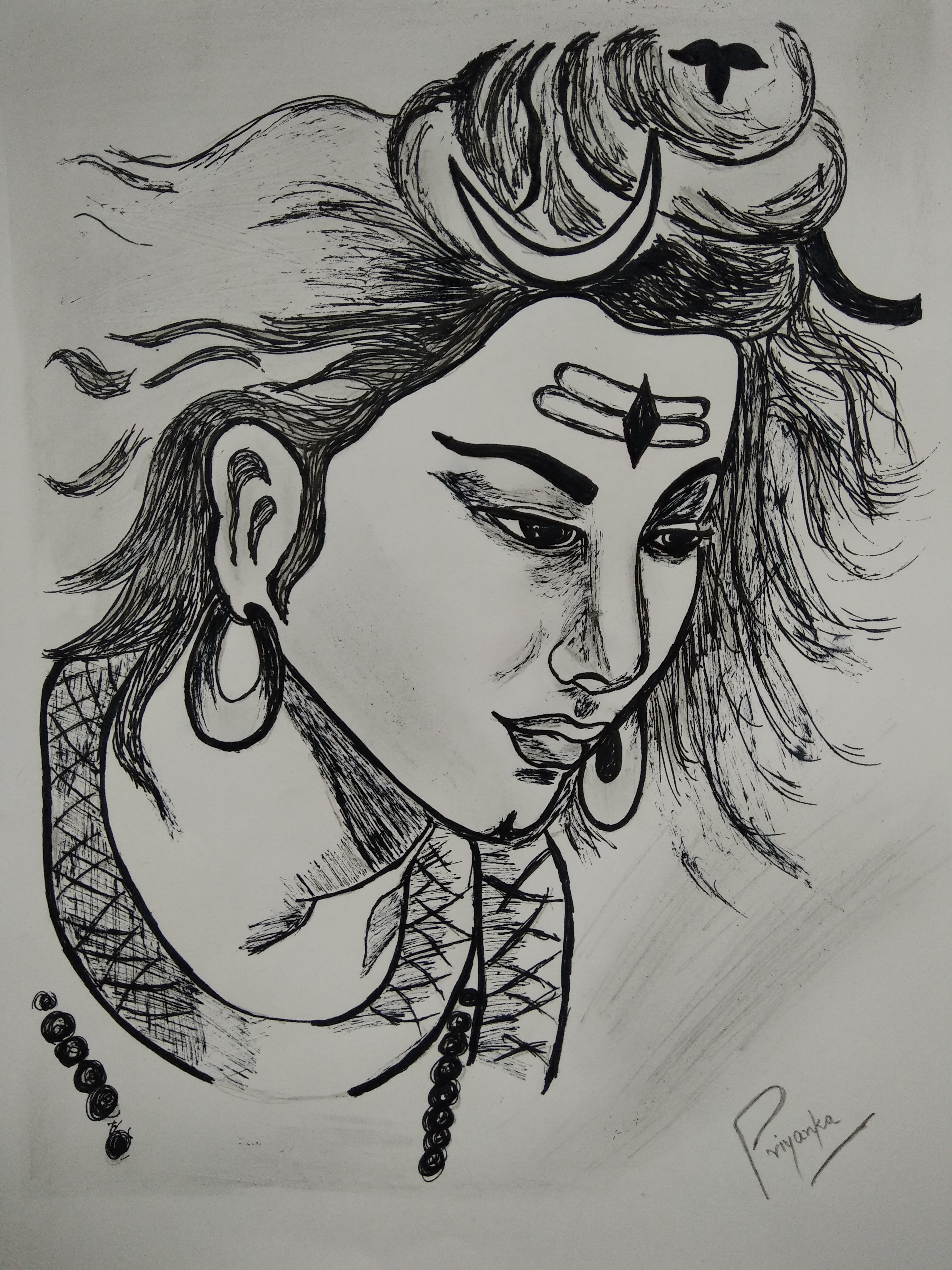 Hand draw hindu lord shiva sketch for indian god maha shivratri card design  5657489 Vector Art at Vecteezy