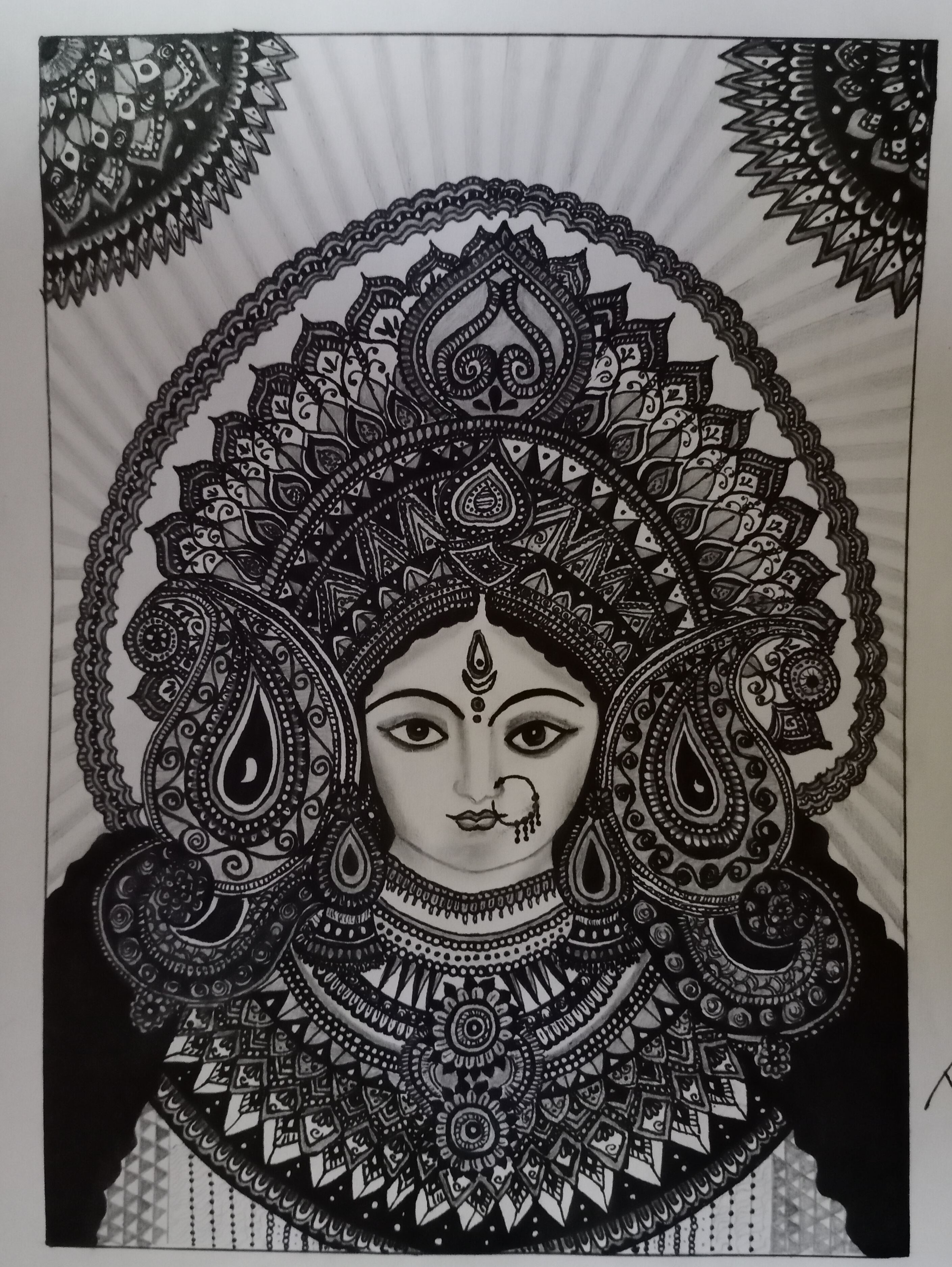 How to Draw Durga Maa | Drawing Tutorial | জয় মা দূর্গা | Anup Kumar  Acharjee - YouTube