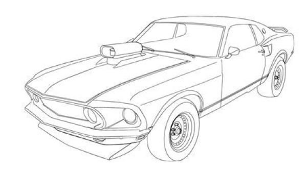 pencil drawings of muscle cars