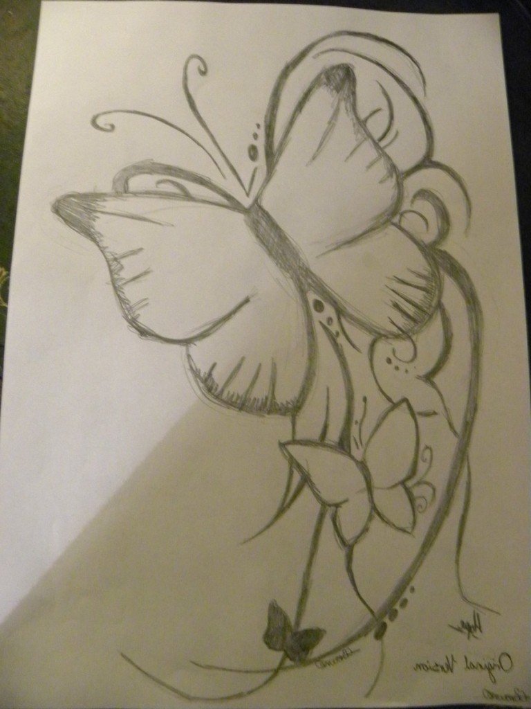 Art skull butterfly tattoo. Hand pencil drawing on paper. Stock  Illustration | Adobe Stock