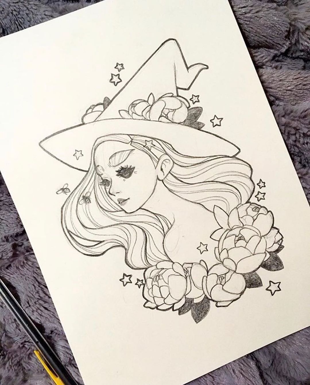 Young beautiful witch girl flying on broomstick sketch engraving vector  illustration Tee shirt apparel print design Scratch board style  imitation Hand drawn image Stock Vector  Adobe Stock