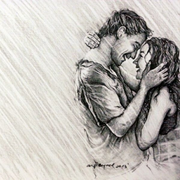 Pencil Sketches & Painting : Romantic sketches