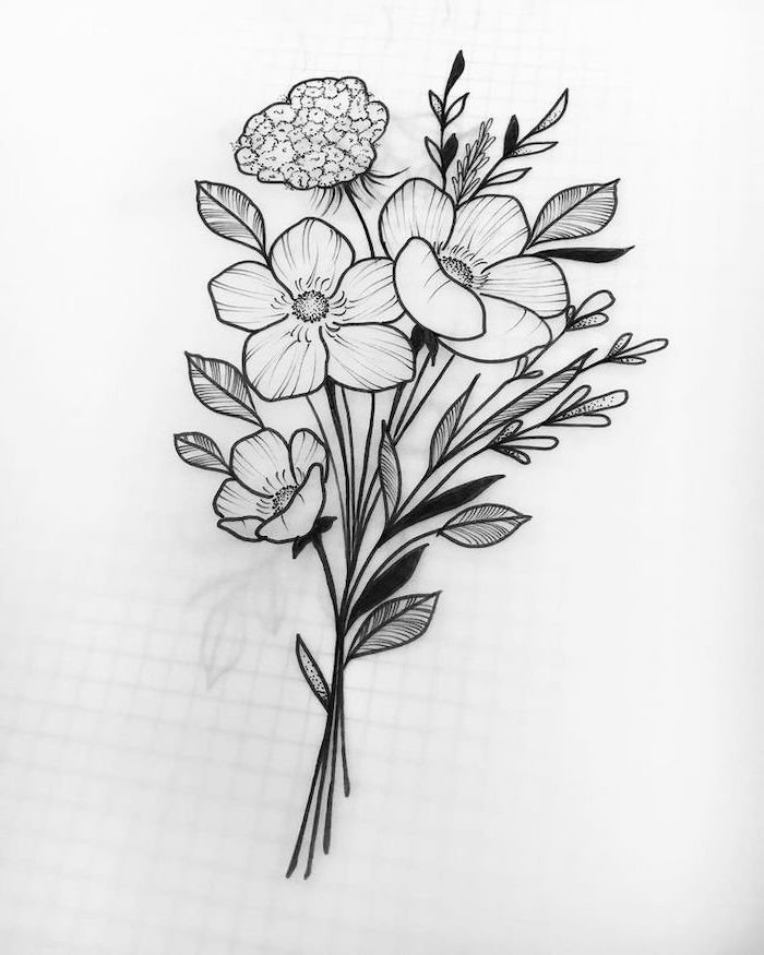 Simple Flower Drawing Sketch - Drawing Skill