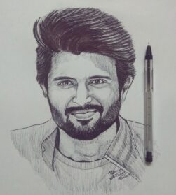 Vijay Deverakonda Ball Point Pen Sketch Drawing - Drawing Skill