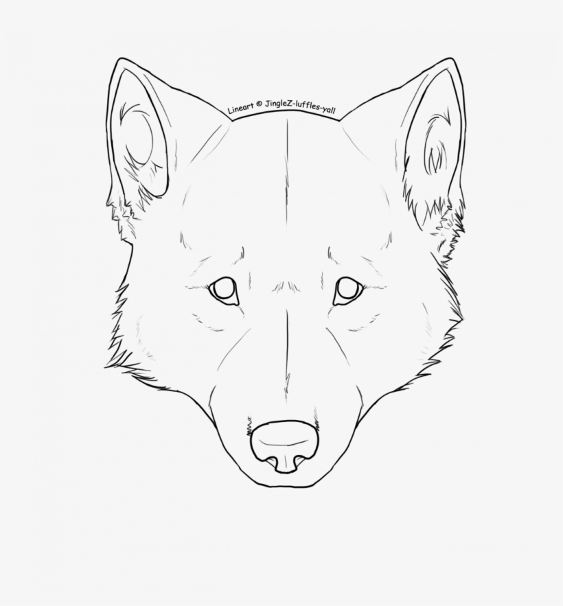 how to draw a wolf head front view