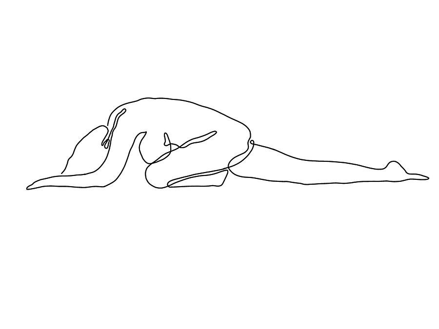Utanasana - Yoga Pose Drawing Drawing by Matt Abraxas | Saatchi Art