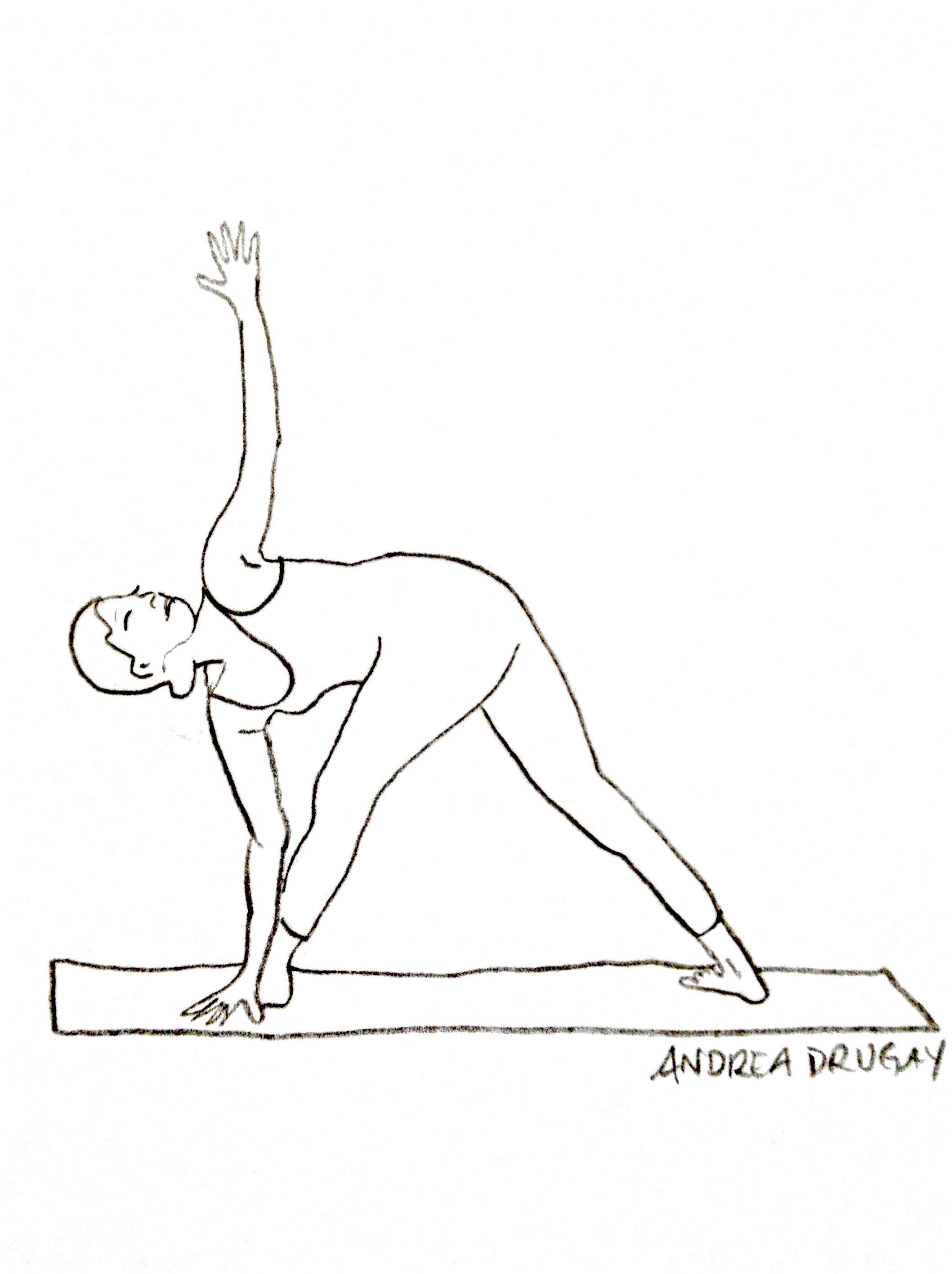 Pinky Brown Woman Yoga Poses Illustration Set