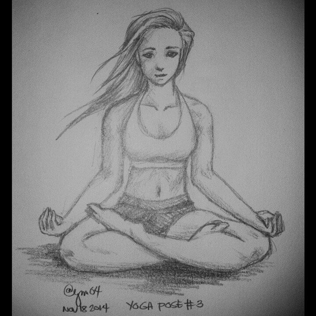Yoga Poses Drawing Amazing - Drawing Skill