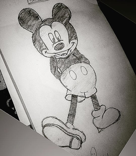 Disney Customized Artist Sketch - 1 Character - Mickey Mouse