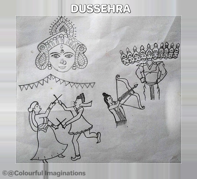 Diwali festival scenery drawing easy for kids - YouTube