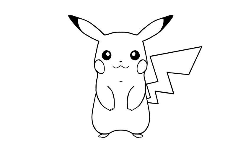 How to draw Pikachu Pokemon with arms wide open  Sketchok easy drawing  guides