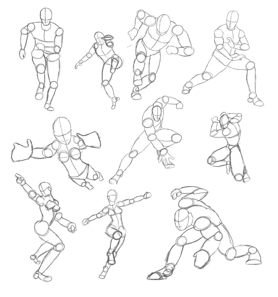 Drawing Dynamic Action Poses for Practice! - YouTube