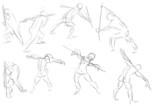 Action Poses Drawing Image - Drawing Skill