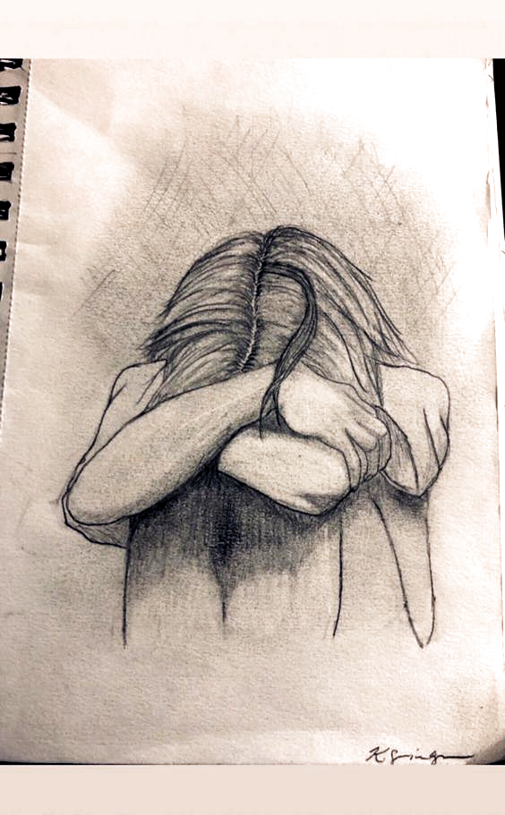 Pencil Sketch Expressing Emotions Depression - GranNino