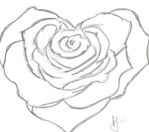 Heart and Rose - Drawing Skill