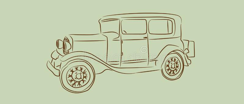 Classic Vintage Car Drawing - Drawing Skill